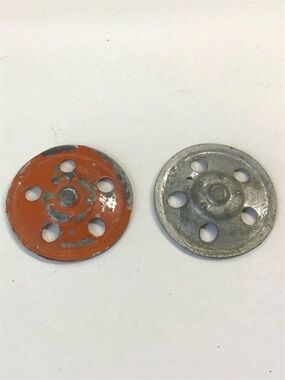 Vintage Tonka Truck Hubcaps Toy Parts For Repair Replacement Round Hole Set of 2